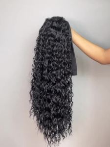 Curly Headband Synthetic Wigs Natural Black Long Womens Headband Wig Deep Water Wave Bohemian Hair For Black Women Fake Hair