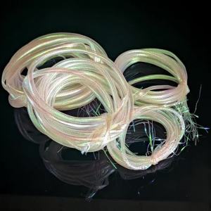 MNFT 2M/Bag Fly Tying Material Pearlescent Braid Tube Round Holographic Tinsel Tubing for Making Fishing Lure Fly Flies