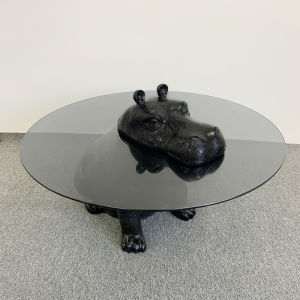 Designer Animal Hippo Coffee Table Tempered Glass Living Room Small Tea Table Italian Minimalist Style Home Furniture