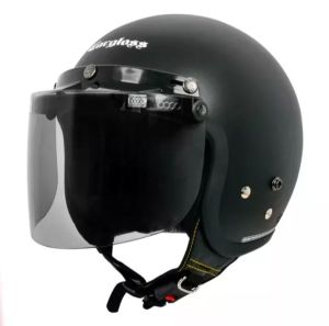 helm cargloss warna hitam doff terlaris kaca datar hitam ber sni