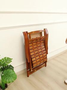Folding Recliner Chair for Seniors and Dual Use Bamboo Backrest