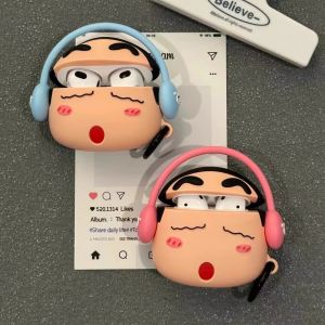 INS Cute Anime Cartoon Music Earphone Small New AirPods Earphone Case 1/2 Generation Protective Case Bluetooth Airpodspro for Apple Silicone Soft Case Drop-Resistant Niche Style Huaqiang North 5 Generation