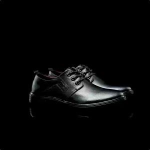 Men’s PU Leather Black Formal Shoes Kasut Hitam sekolah Office Pejabat Lace Up Formal Dress Shoes