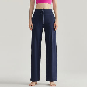 MiiOW | กางเกงขายาวทรงหลวมเอวสูงสำหรับผู้หญิง กางเกงยีนส์ทรงลำลอง สไตล์โยคะ กางเกงขายาวทรงหลวม กางเกงขายาวทรงหลวมสำหรับออกกำลังกาย