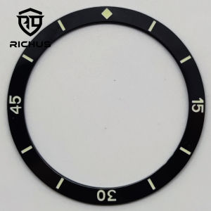 RICHUS 38mm Ceramic Bezel Black Blue Flat Bezel Green Luminous Replace Bezel Watch Accessories
