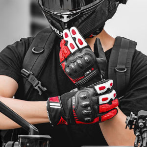 MOTOWOLF Men Motorcycle Gloves Leather Summer Riding Cycling Gloves Breathable Carbon Fiber Racing Motorbike