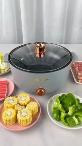 Electric Cooker Multipurpose Non Stick Hot Pot Rice Cooker With Steamer Electric Stir Fry Frying Pan