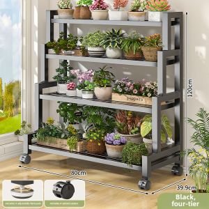 SUOBAI | Stepped Multi-Layer Iron Floor Display Rack Moveable