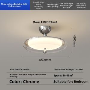 FANZHEN | Semi-hanging High-end Electroplated Chromium Round Lamp