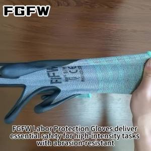 Breathable Nitrile Work Gloves - Soft Durable Spandex EN388 Lv4 Abrasion Heavy Duty for Mechanics Construction Industrial Use
