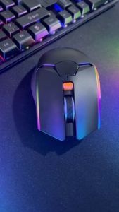 【OLYPS】Mouse Wireless Gaming Bluetooth 5.0 Dual Mode Type-C Fast Charging Silent Click 3200DPI RGB Light - MOU31-Black