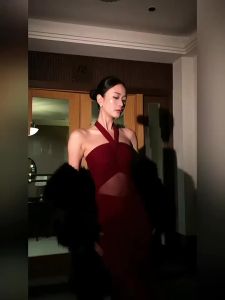Luxury High-Grade Mesh Backless Strapless Halter Evening Gown