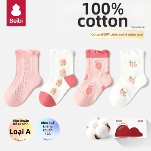 BEIBI | Vớ Bé Sơ Sinh Mỏng Nhẹ Cotton Mùa Xuân Hè