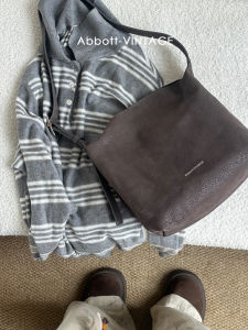 Abbott Vintage Original Pillow Bag Top Layer Cowhide Leather Womens Crossbody Shoulder Bag Casual Simple Style Magnetic Buckle