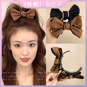 YIN WEI Ball head bow clip womens high quality headdress hairpin 2024 new high ponytail clip hair accessories