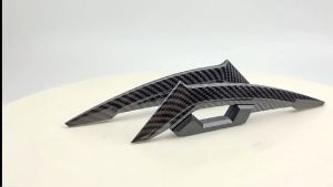 1set Motorcycle Carbon Fiber Pattern Middle Wing Decorative Sticker Aerodynamic Wing Universal Motorcycle Decorative Accessories