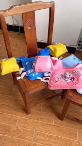 Áo Phao Bơi Chống Lặt Cho Bé 2-6T 13-20Kgs Kèm Phao Tay In Hình Họa Tiết Áo Phao Áo Vest Trẻ Em Siêu Nhẹ