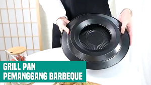 ANTI LENGKET !! SESUAI GAMBAR Panggangan BBQ Bulat 32Cm Ultra Grill Pan Drip Pan Plate Anti Lengket / Alat Pemanggang Daging Ala Korea Smokeless Kompor