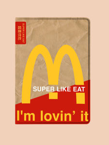 Applicable iPad Protective Case New New Arrival McDonalds Apple AIR2 Cartoon Ipad9air5 Protective Case 8 Tablet Pro11 Drop-Resistant New/2018 All-Inclusive 10.2-Inch Pad2021 Leather