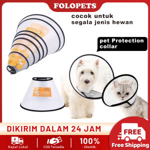 FOLOPETS Corong Pelindung Leher Kucing Anjing Elizabeth Collar Penutup Kepala Anti Gigit Jilat Pet Neck Cone Corong Leher Kucing Anjing Kitten Anabul Puppy Bahan Ringan