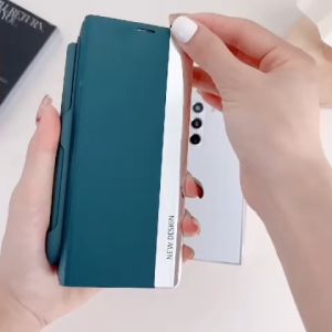 Case flip leather premium with pen holder samsung galaxy z fold 2 3 4 5 6 mewah
