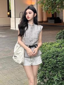 High-End Elegant Vest Top for Women Rich Girl Style Small Size Design Trendy Versatile Little Fragrance Wind Upper Apparel