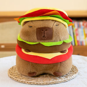 QIAOSHANG | Cute Hamster and Burger Plush Toy