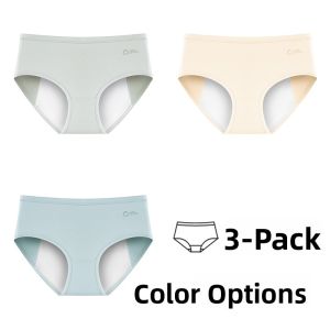 miiow | Womens Pure Cotton Antibacterial Period Underwear Leaky Period Safety Shorts Mid Waist Simple Style Four Seasons Suitable