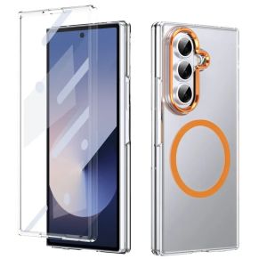 szhaiyu | For Samsung Galaxy Z Fold 8 Ultra Z Fold 8 7 6 5 4 Magnetic Wireless Charge Case with Hinge Film Clear Metal Lens Protector