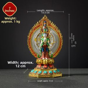 OSITE | Handmade Enamel Qianshou Guanyin Bronze Statue