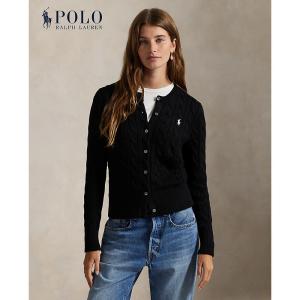 Polo Ralph Lauren Women Cable-Knit Cotton Crewneck Cardigan [Sale]