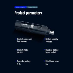 Electric Nose Hair Trimmer Washable Portable Painless Ear and Nose Hair Clippers Power Digital Display Nose Hair Clipper