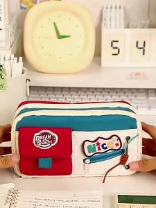Retro American Pencil Case Classic Style High Aesthetic Large Capacity for Creative Use