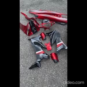 COVERSET ORIGINAL HLY YAMAHA 125Z / 125ZR MERAH SKALA DADA HITAM DESIGN STRIPE SIAP TAMPAL PERCUMA EMBLEM HONG LEONG HLY