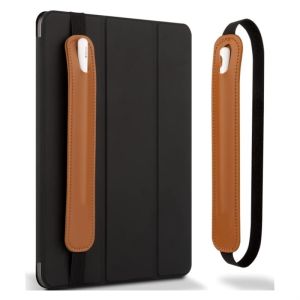 PU Leather Elastic Band Stylus Pen Sleeve Pouch for Apple Pencil Case Anti-Lost Attached Protector Bag for IPad IPencil 1 2