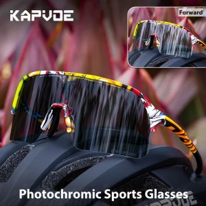 Kapvoe Photochromic Hiking Eyewear Sunglasses for Man Cycling Glasses Driving Bicycle Women MTB Bike Outdoor Sport Goggles UV400