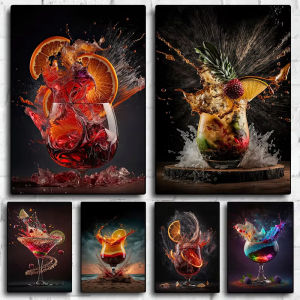 Acrylic Paint By NumbersRetro Cocktail Explosion Painting By Numbers on Canvas Coloring By Number for Adults Paint Digital Art
