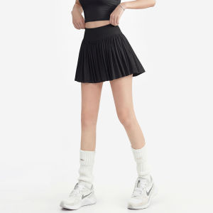 aziztas | Anti-See Through Pleated Lace Skirt Shorts