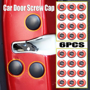 6Pcs Car Door Screw Cap Universal Black Door Lock Protective Cover Anti-Rust Waterproof Trim Styling Sticker Auto Interior Accessories