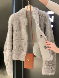 DANTING | Womens Casual Fleece-lined Shearling Coat Winter