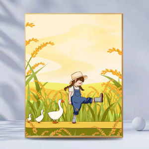 Modern Simple Healing Countryside Landscape Decorative Painting Bedroom Wall Art Restaurant Decorative Wall Hanging Picture