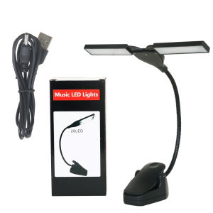 Đèn LED Để Bàn Nhạc Có Thể Sạc Lại Hai Đầu Kẹp Được Cổ Ngỗng Linh Hoạt Bảo Vệ Mắt Khi Đọc Bản Nhạc Sạc USB Màu Đen Trắng