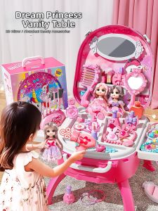 WANJUTEGONGDUI | Elsa Style Children Dress Up Toy Makeup Desk