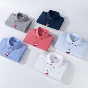 Fashionable Mens Long Sleeve Shirt for Autumn Dynamic Woven Fabric Anti-Wrinkle Youth Casual Square Collar Top