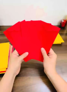 Combo 50 và Combo 100 bao lì xì giấy nhung đỏ và giấy màu vàng ánh kim cao cấp - dùng viết thư pháp hoặc vẽ tay