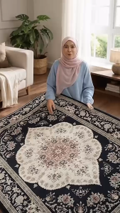 🔥PROMOSI RAYA🔥 Carpet 5D Velvet Ready Stock for Home Decor - Rugs - Carpet Murah Size L/M - Raya Special Offer - Fast Delivery - 50% Off - Anti-Slip - Modern Living Room Scene