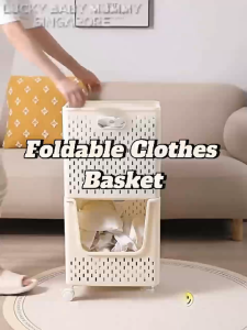 Foldable Clothes Basket / Stackable Large Capacity PP Basket / Hollow Out Design Laundry Basket Rainbow Culture