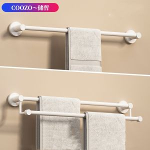 Bathroom Towel Rack Single Rod Stainless Steel 304 White No Drilling Needed Toilet Cool Towel Holder Hanging Bar