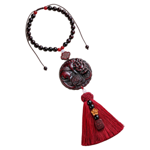 HUAKAIYUNDUO | Sandalwood Pixiu Car Charm Gourd