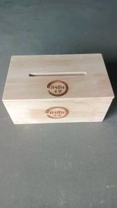 กล่องใส่กระดาษทิชชู่ กล่องใส่ทิชชู่ กล่องไม้ กล่องทิชชู่ กล่องใส่กระดาษชำระ ทำจากไม้แท้ สีธรรมชาติ ฝาเปิดได้ ขัดเรียบไม่บาดมือ งานดี